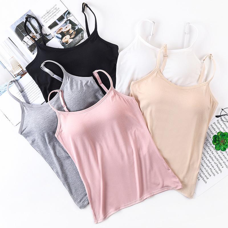 Padded Tanktop met Ingebouwde Beha voor Comfort en Ondersteuning