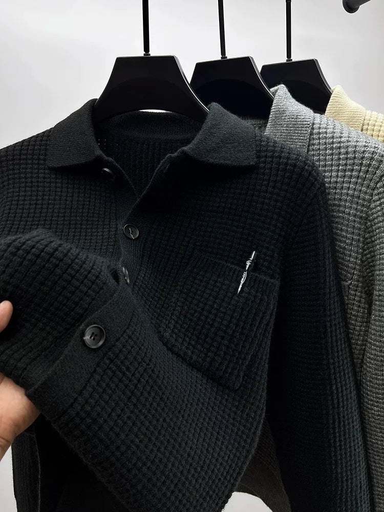 Trendy gebreid vest voor heren in Koreaanse stijl