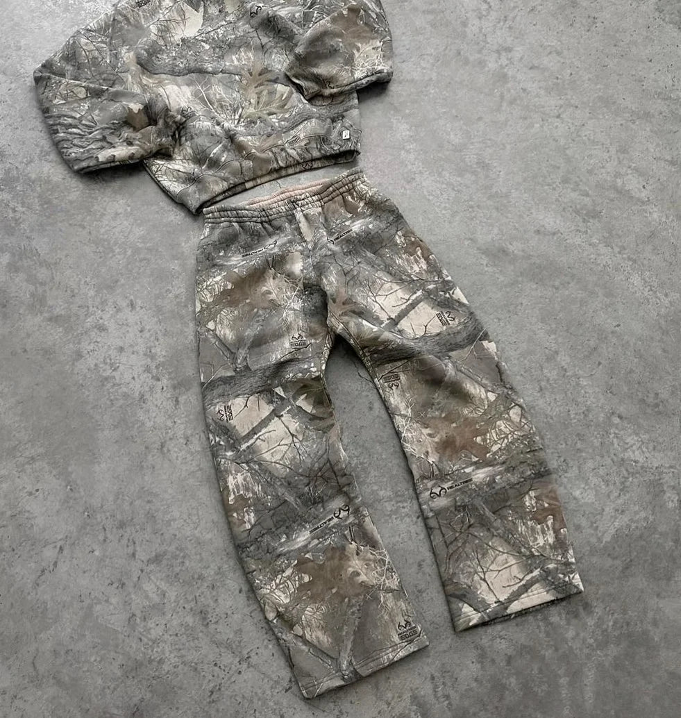 Casual oversized trainingspak voor heren met camouflagepatroon