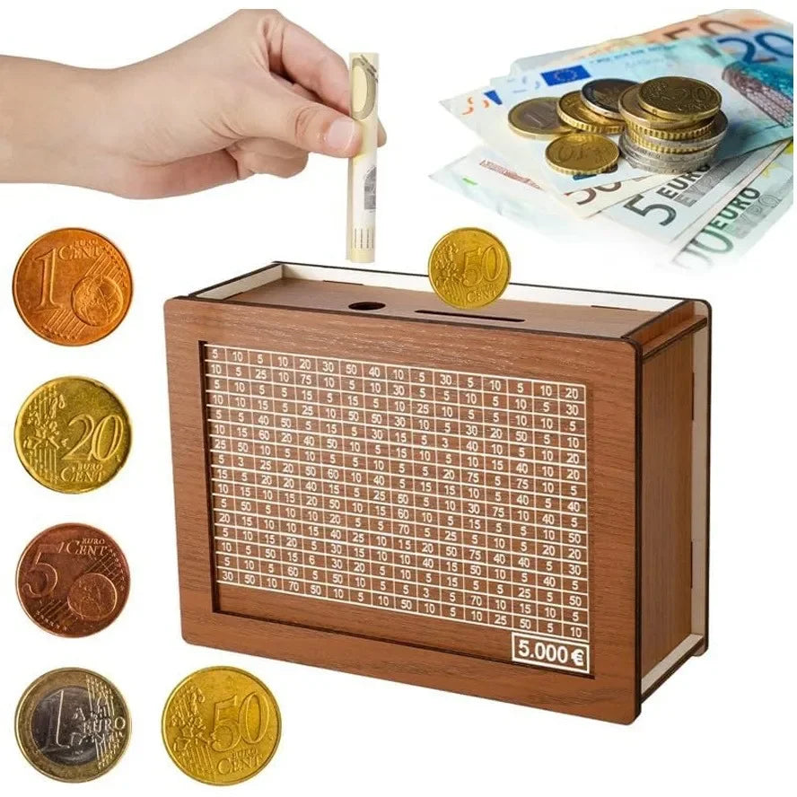 Houten Spaarbox met Doelen en Telgereedschap – Duurzaam en Educatief
