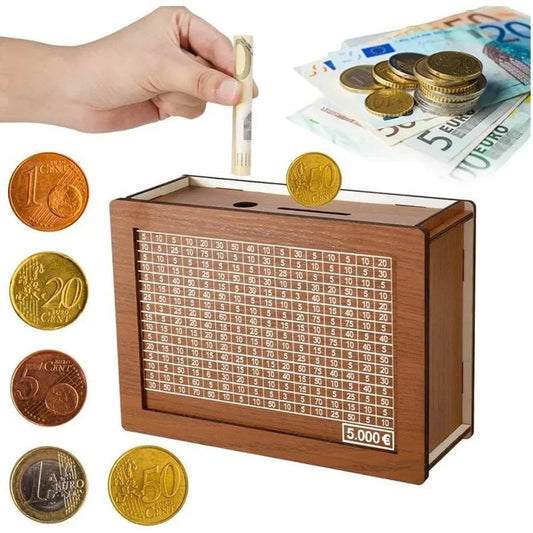 Houten Spaarbox met Doelen en Telgereedschap – Duurzaam en Educatief