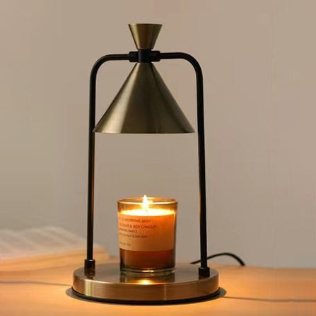 Retro Kegelvormige Kaarsverwarmer met Stalen Basis - Veilig & Stijlvol Interieurdecoratie