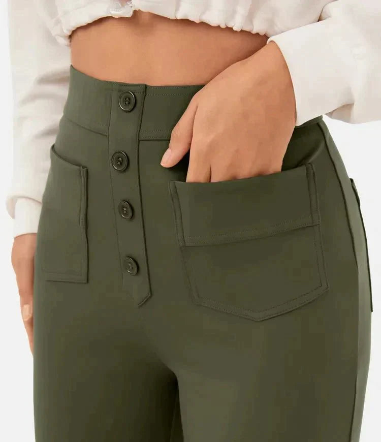Hoge Taille Elastische Casual Broek voor Dames
