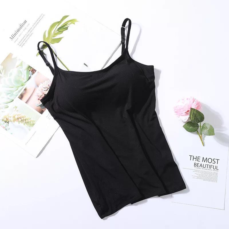 Padded Tanktop met Ingebouwde Beha voor Comfort en Ondersteuning