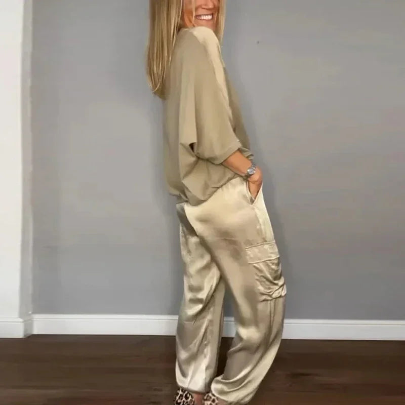 Trendy satijnen dames set voor elegante outfits