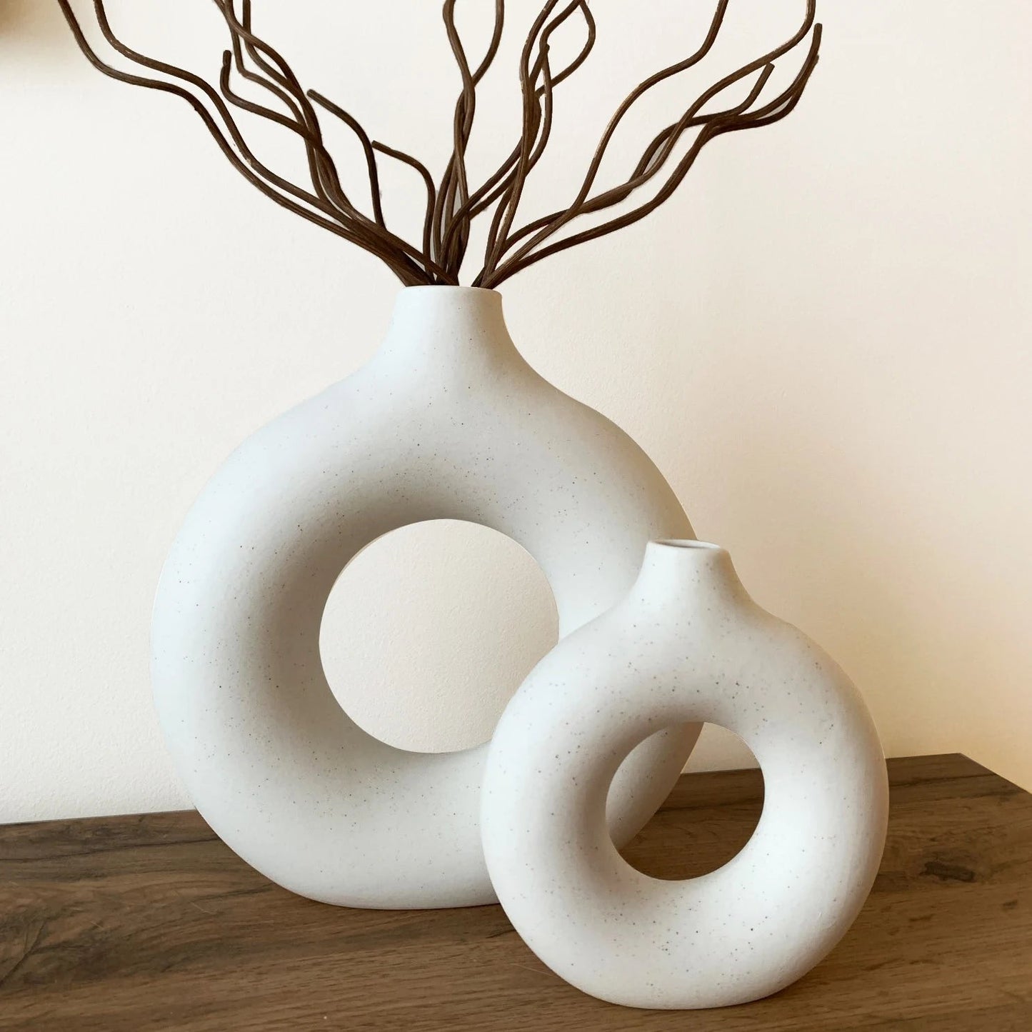 Keramische Donut Vaas | Scandinavische Bloempot voor Interieur