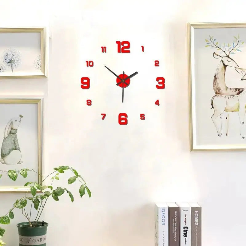Frameloze DIY Wandklok - Stille Muurdecoratie voor Thuis en Kantoor