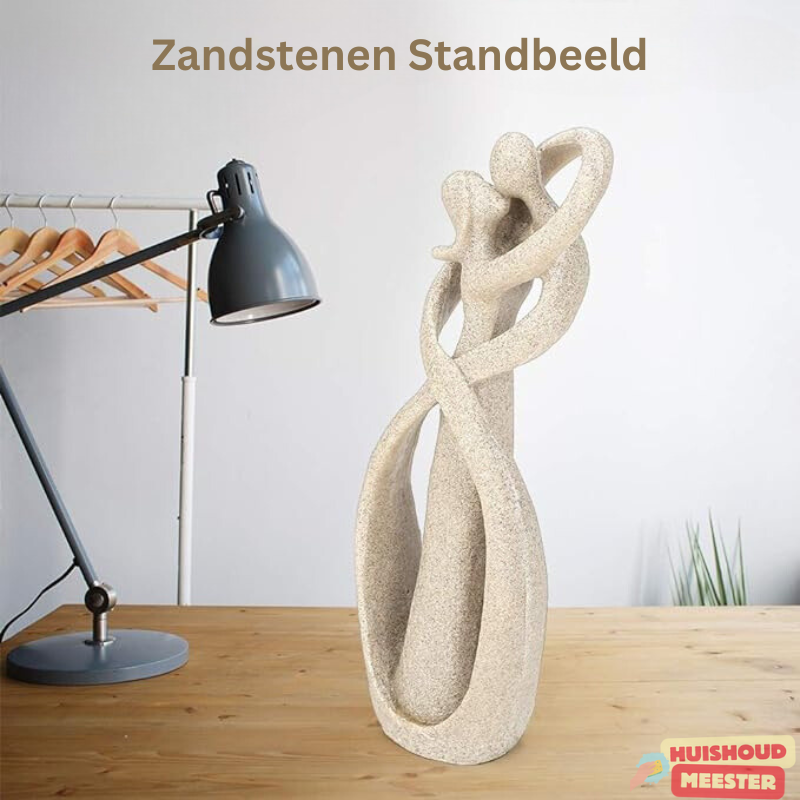 Tijdloos Abstract Beeldje | Elegante Omhelzing van Liefde | Perfect Cadeau