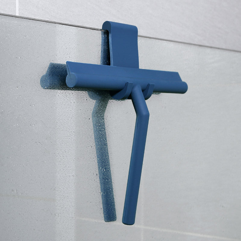 Silicone Shower Squeegee with Holder - Streak-Free Glass and Tile Cleaner