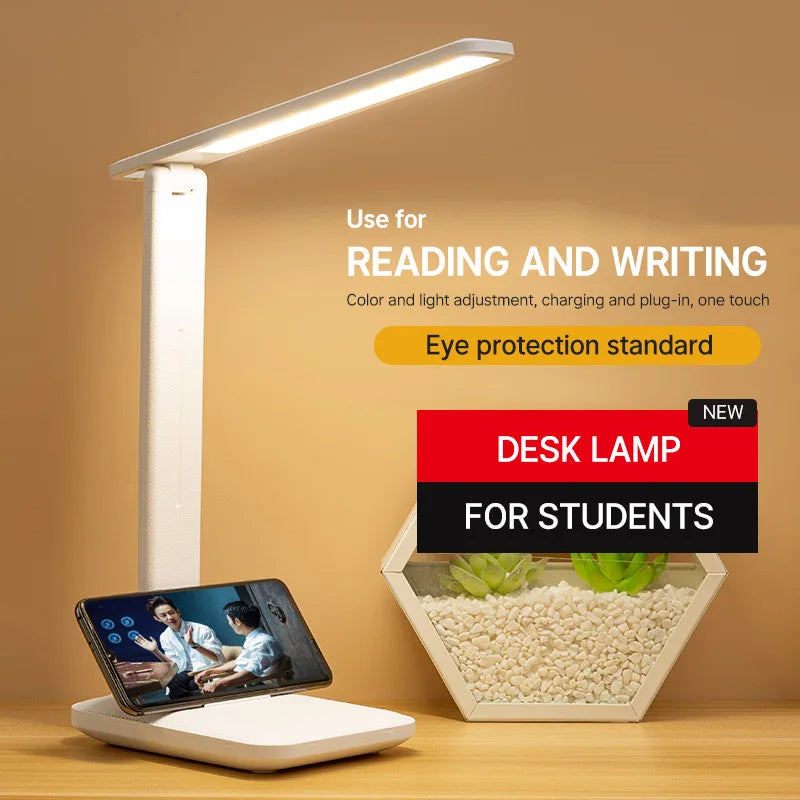 Opvouwbare LED Tafellamp - Oogbescherming - Dimbaar - USB Opladen - Draagbaar voor Slaapkamer