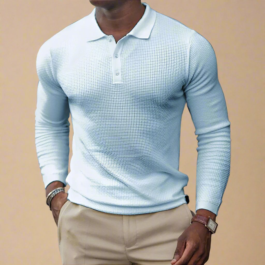Stijlvolle Longsleeve Gebreide Polo voor Heren - Business Casual