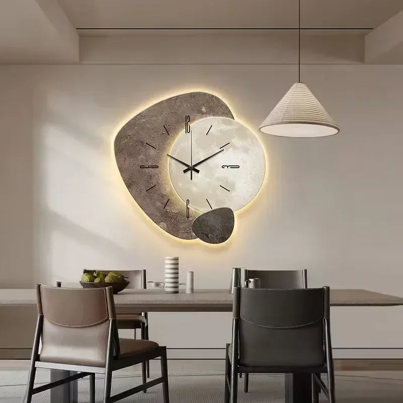 Moderne Decoratieve Wandklok van Natuurlijk Hout met Stille Mechanisme