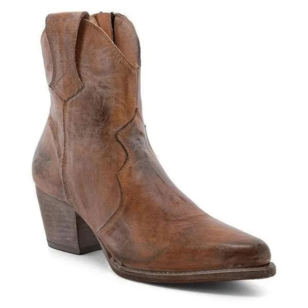 Hooggehakte Retro Western Enkellaarsjes voor Dames