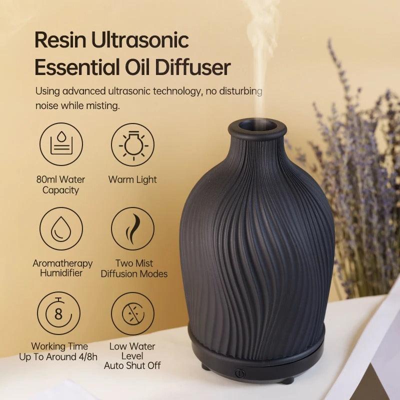 Vaasvormige luchtbevochtiger met aromatherapie - USB-aangedreven voor thuis en kantoor