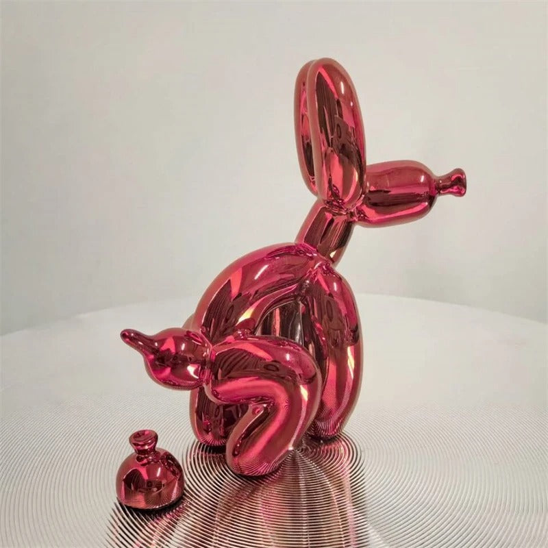 Speelse Hars Ballonhond Beelddecoratie