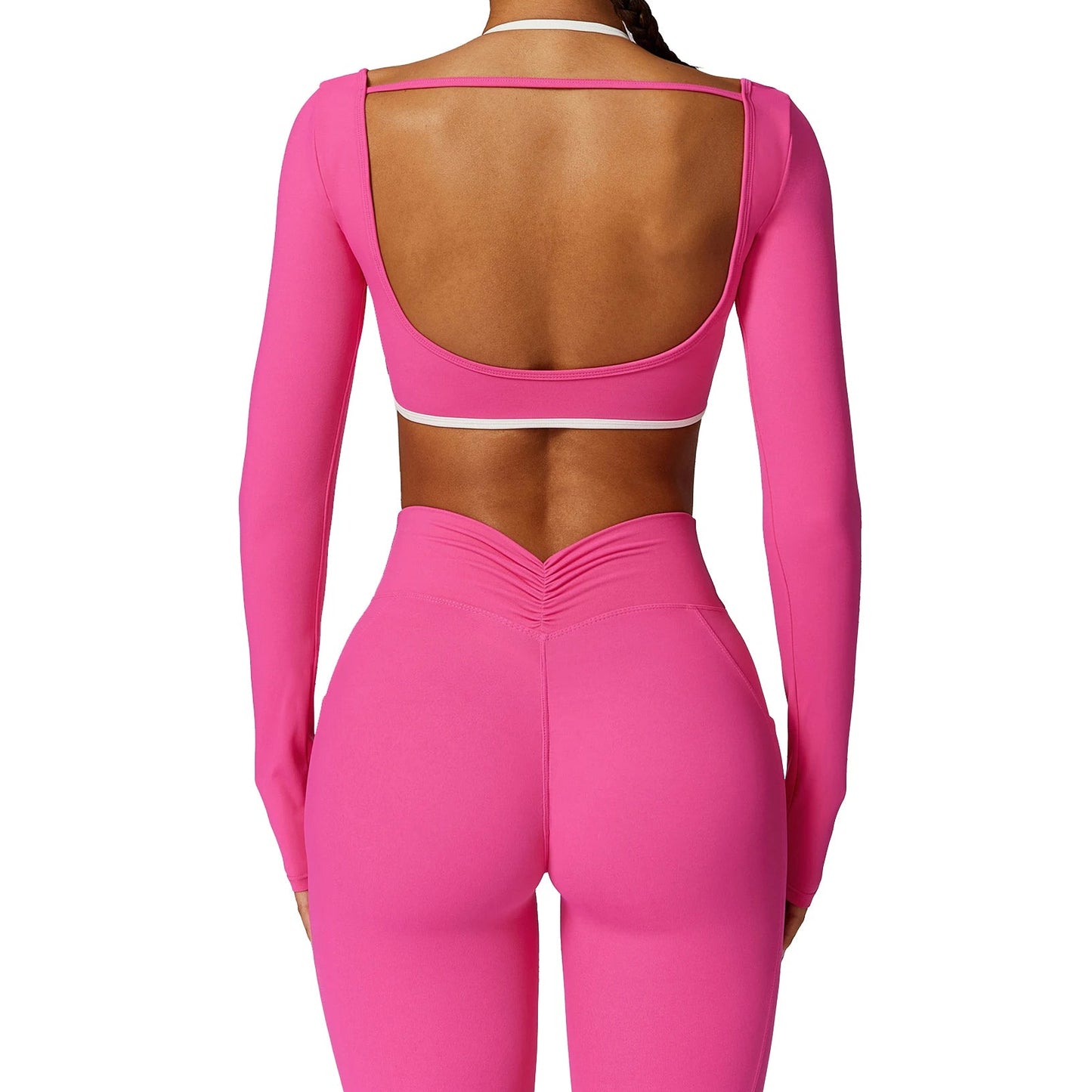 Dames V-cut gymset van zachte compressiestof