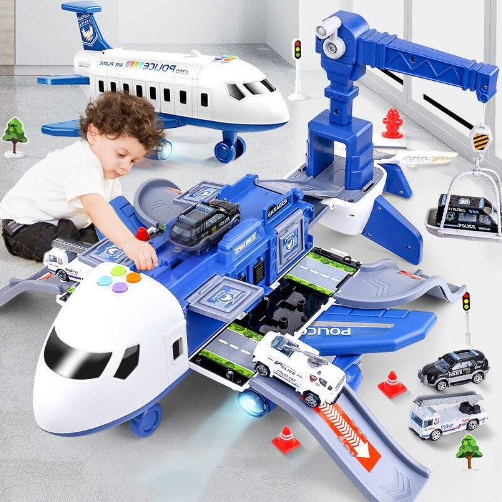 Adventure Plane Playset for Kids - Includes Large Plane and 6 Mini Construction Vehicles