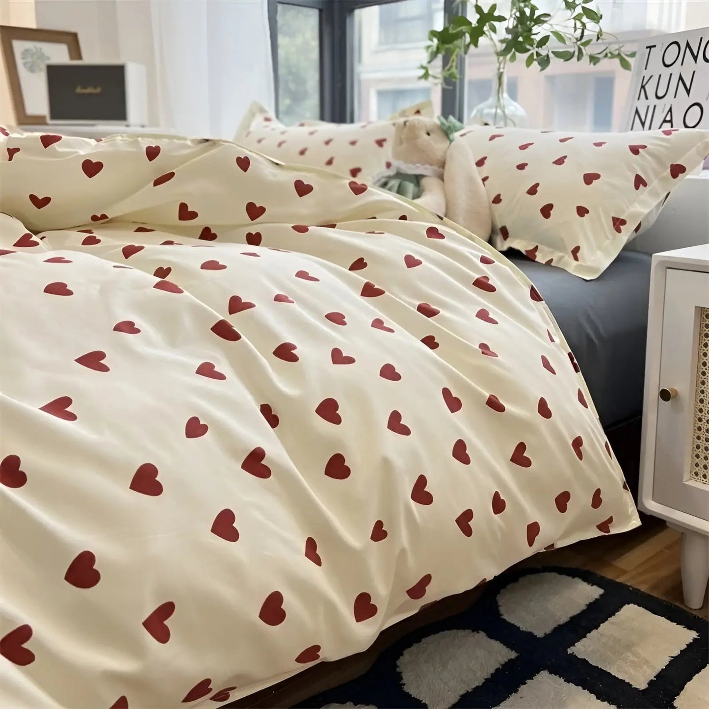 Dekbedovertrek Set met Hartmotief - Romantisch en Comfortabel