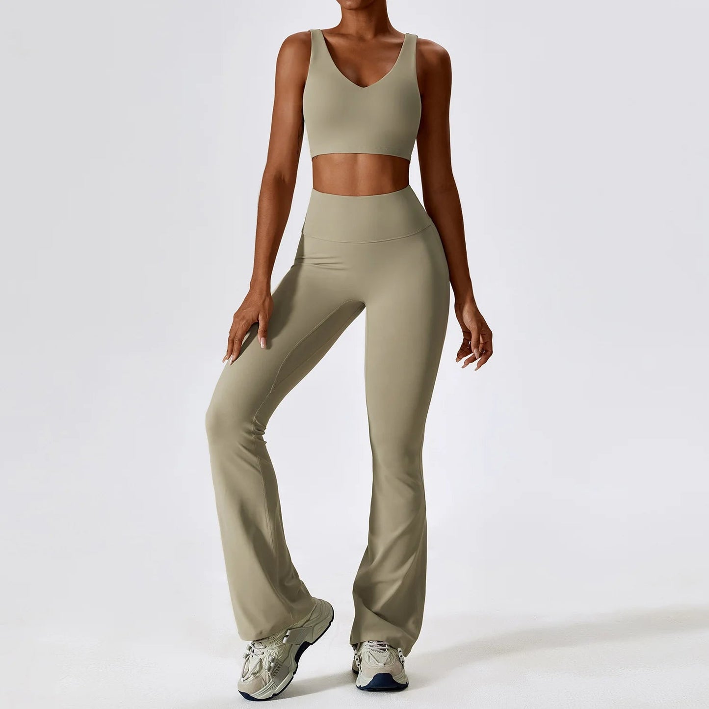 Vrouwen Flared Yoga Set voor Comfortabele Workouts
