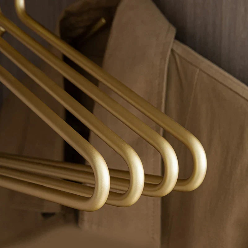 Set of 5 luxury metal hangers in gold/silver - seamless storage solution