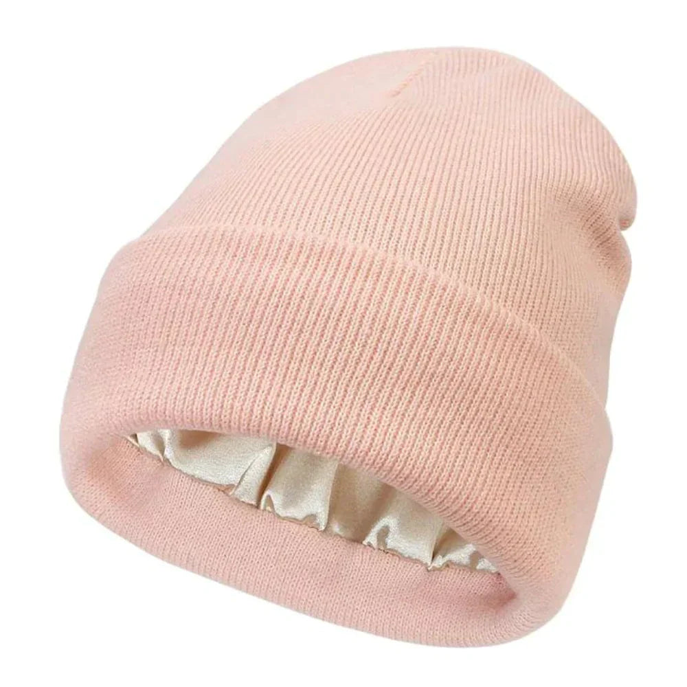 Luxe Satijnen Beanie - Zijden Voering voor Haarbescherming en Comfort