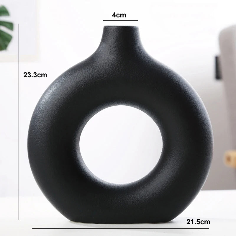 Keramische Donut Vaas | Scandinavische Bloempot voor Interieur