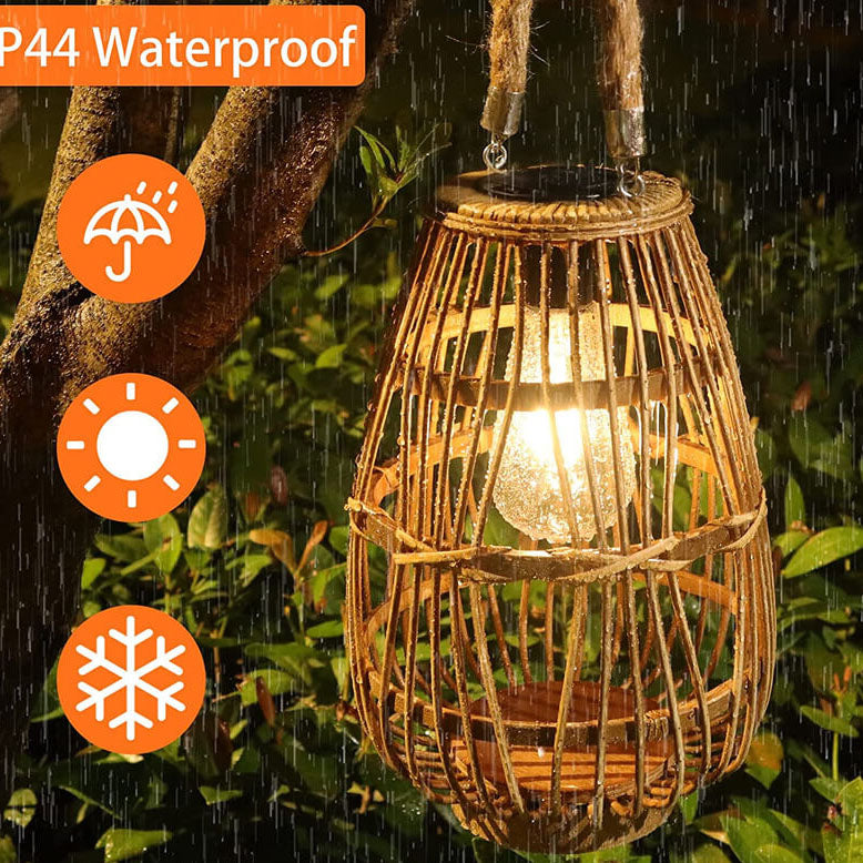 Zonne-energie Rotan Vloerlamp - Waterdichte Buitenverlichting voor Tuin en Patio