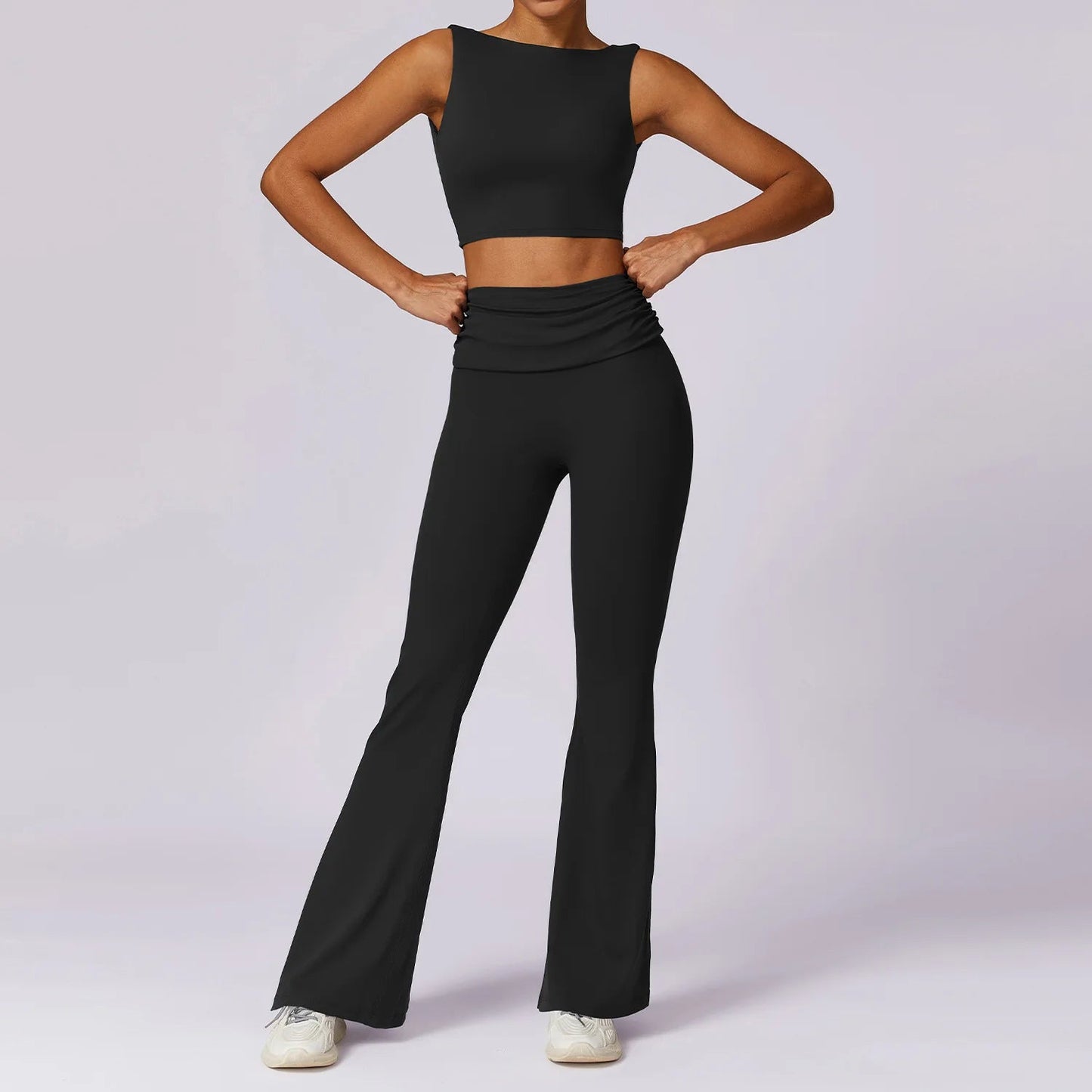 Sportieve Set met Flared Trainingsbroek en Tanktop