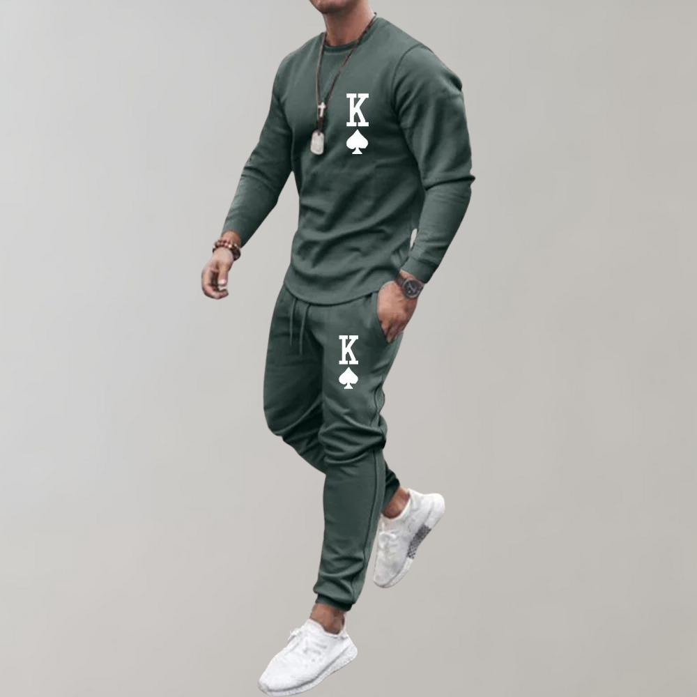 Trendy Trainingspak met Letterprint voor Heren - Comfort en Stijl