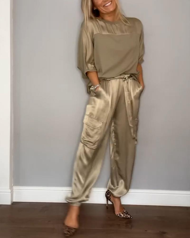 Trendy satijnen dames set voor elegante outfits
