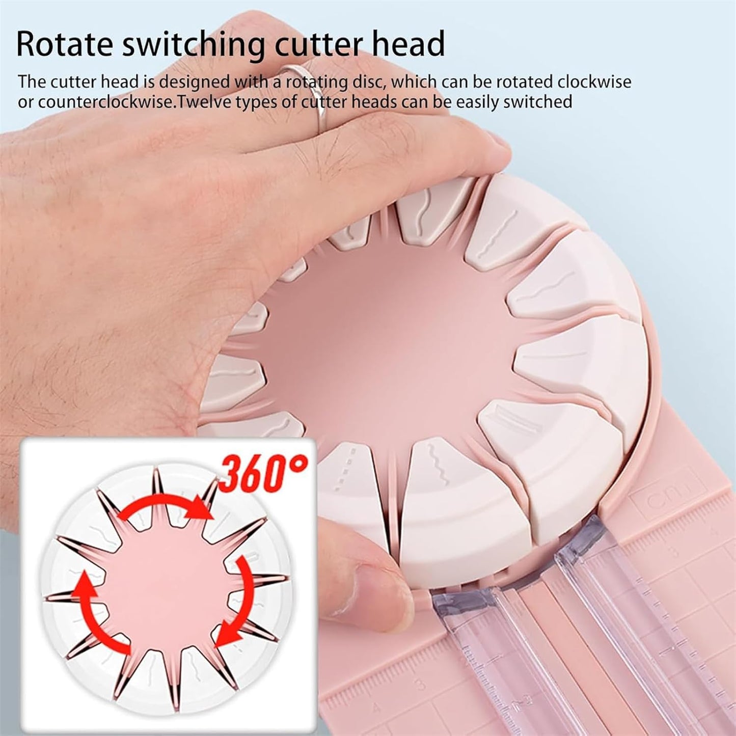 12-in-1 Precision Cutter with 360 Degree Rotating Head and 12 Blades for Creative Designs