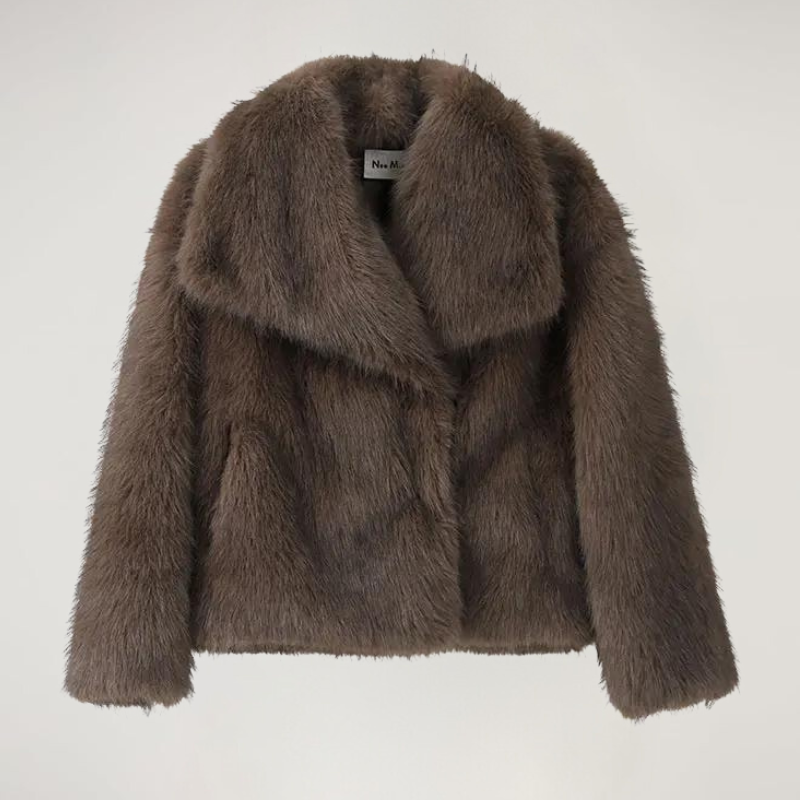 Luxe Nep Bont Jas voor Comfort en Stijl