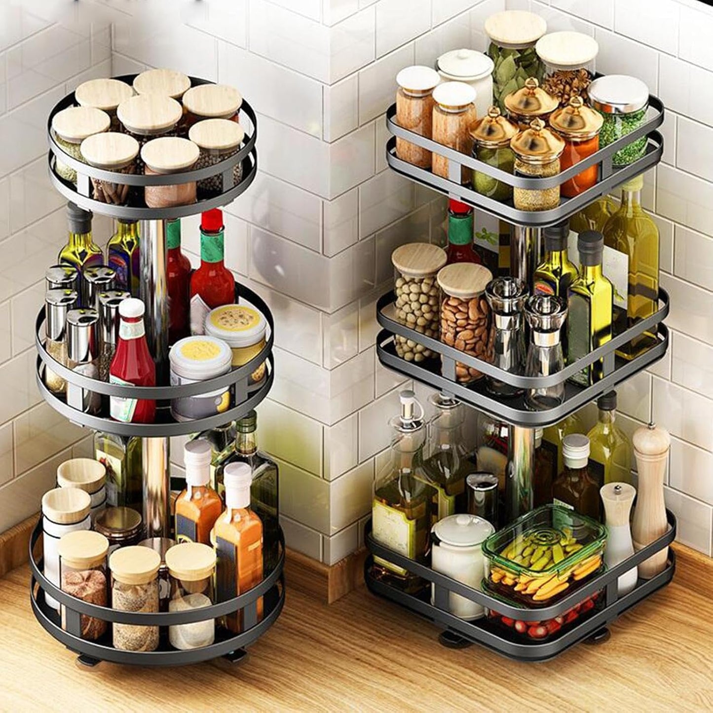 Rotating Kitchen Organizer | 360° Access &amp; Space Saving