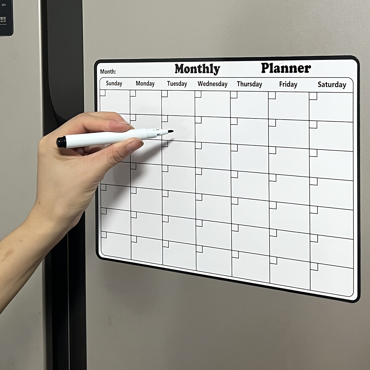 Magnetic Dry Erase Whiteboard Calendar - Monthly Planner for Fridge