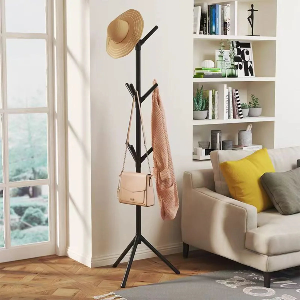Clothes and Hat Rack with Tree Branch Design for Space Saving