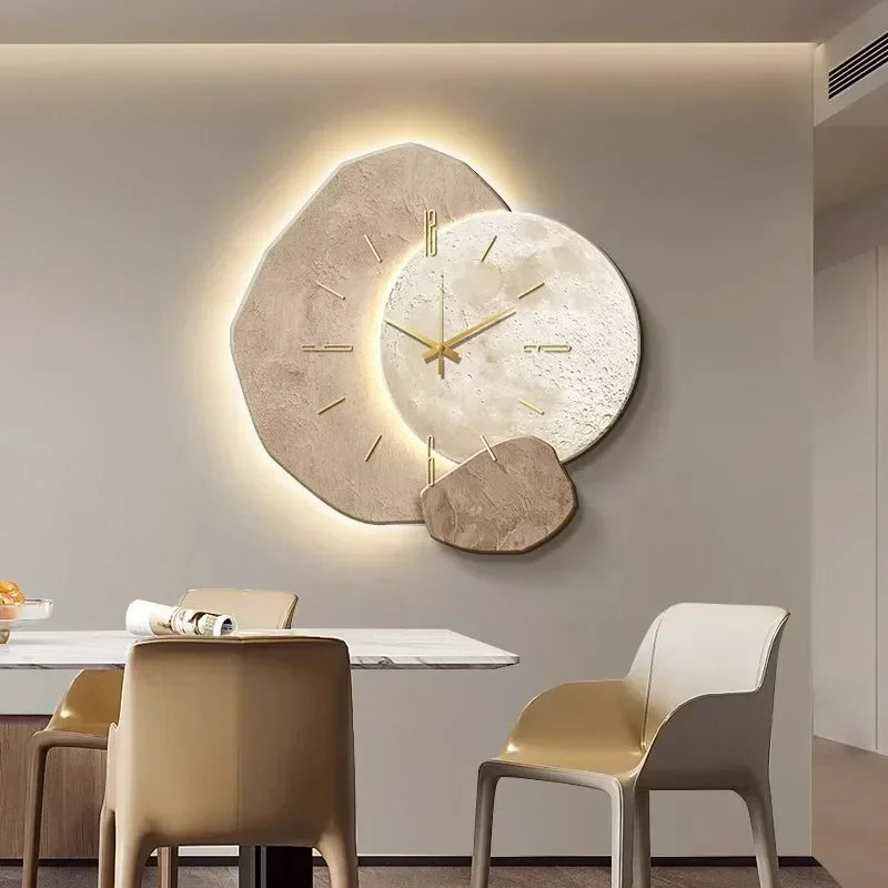 Moderne Decoratieve Wandklok van Natuurlijk Hout met Stille Mechanisme