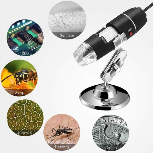 1000X USB Microscope - Portable 2MP Camera with LED Illumination
