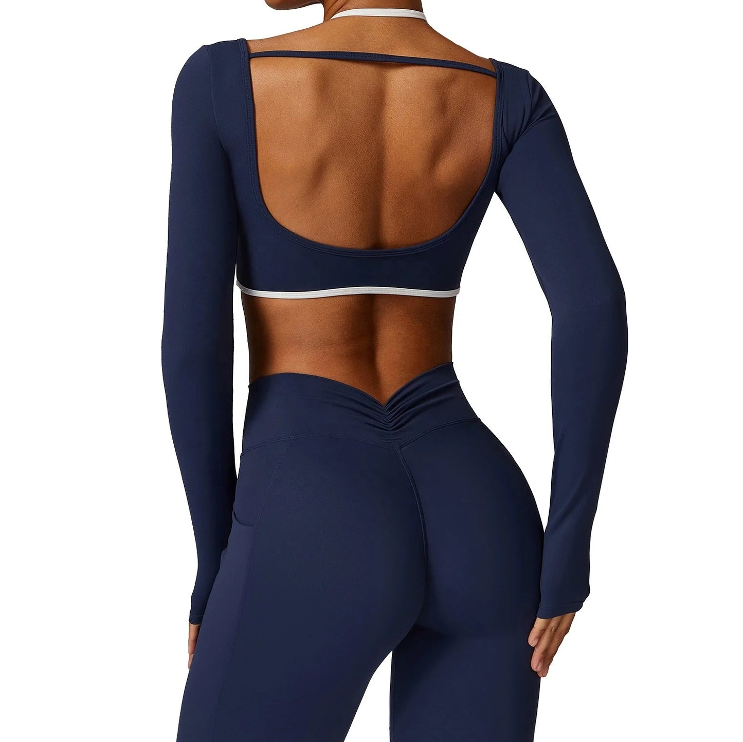 Dames V-cut gymset van zachte compressiestof