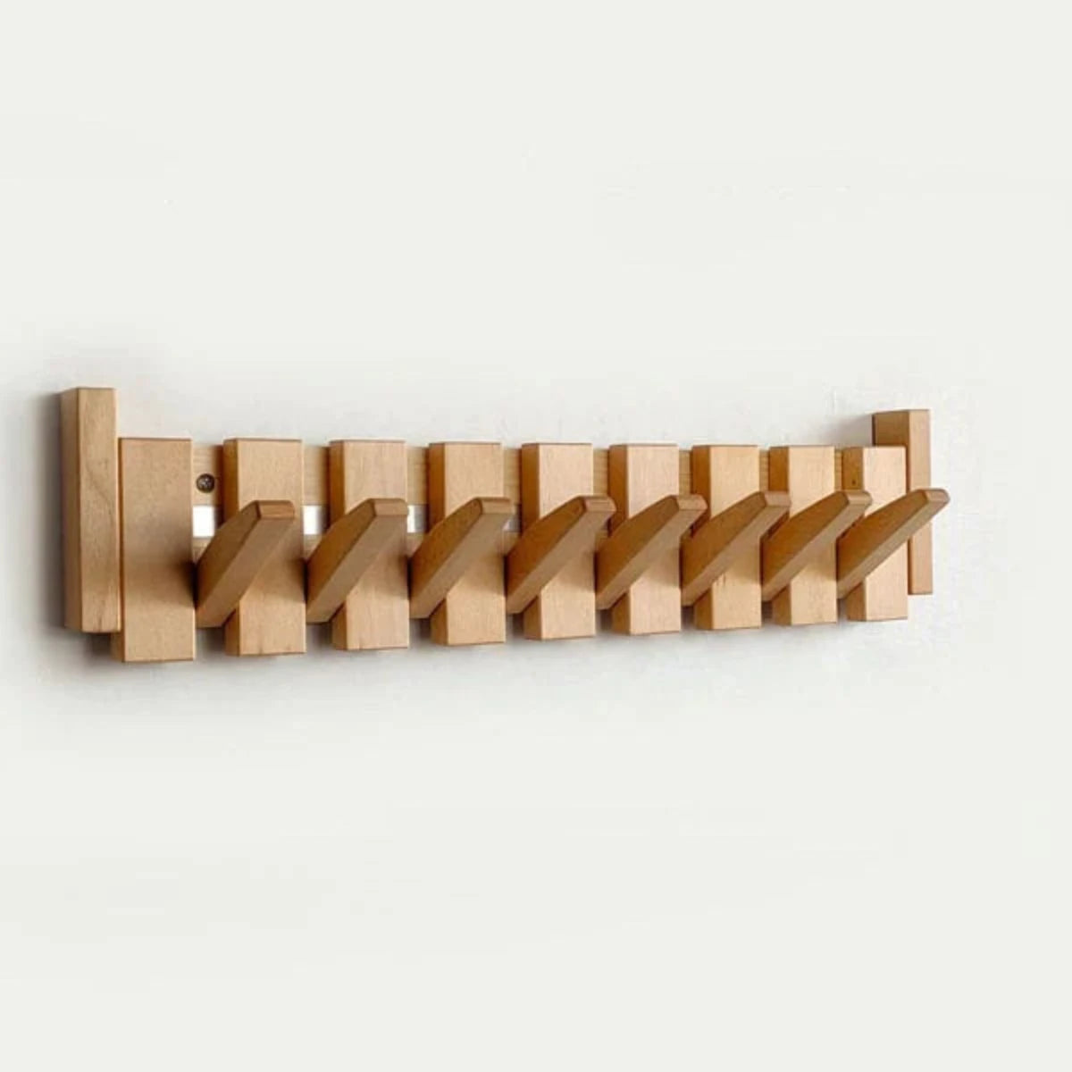 Houten Kapstok met Piano Design en Ruimtebesparende Haken