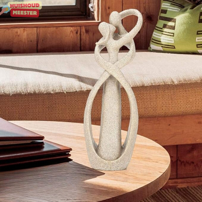 Tijdloos Abstract Beeldje | Elegante Omhelzing van Liefde | Perfect Cadeau
