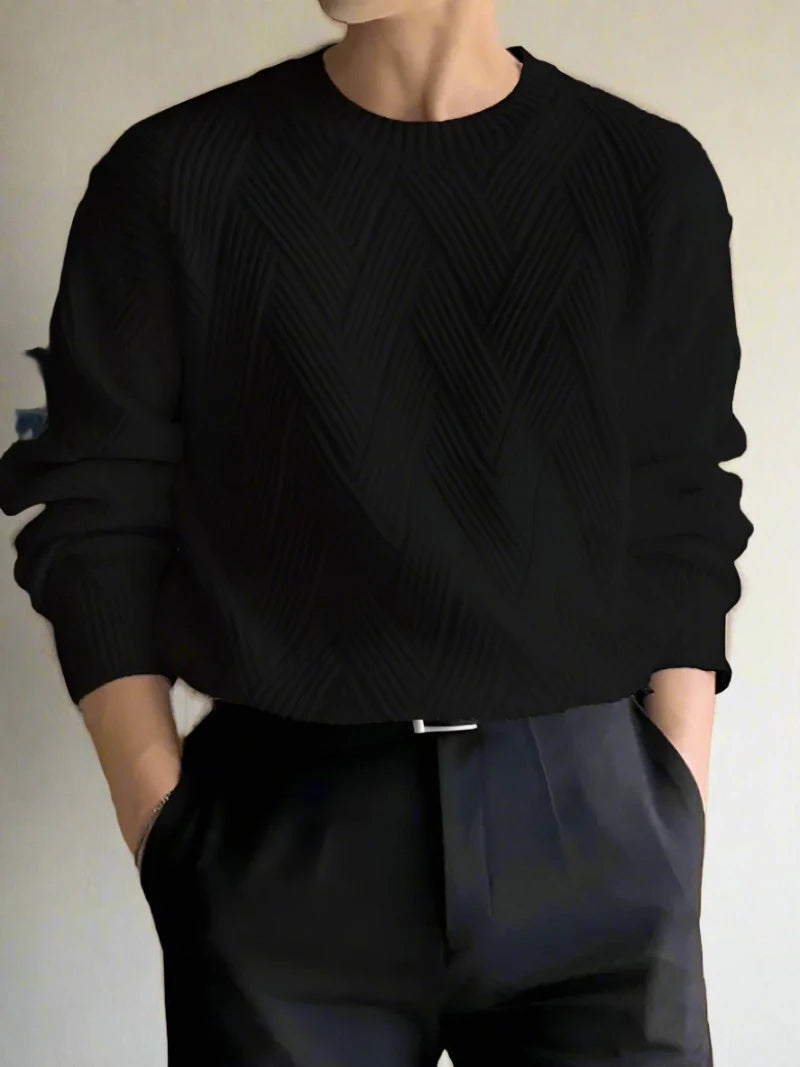 Trendy Zigzag Gebreide Sweater voor Heren | Stijlvolle en Comfortabele Trui