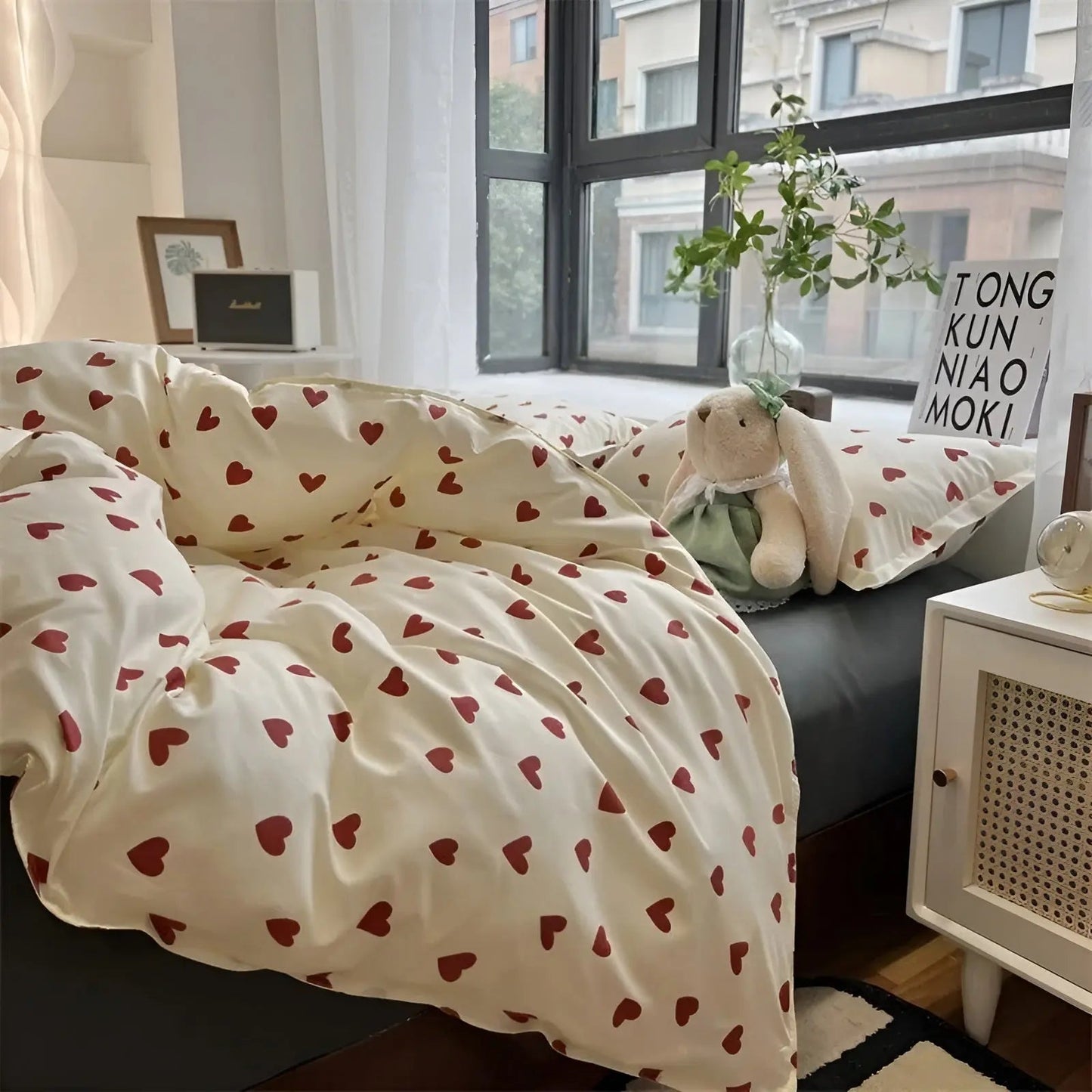 Dekbedovertrek Set met Hartmotief - Romantisch en Comfortabel