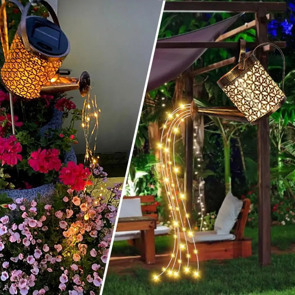 Zonne-Energie Tuinlantaarn in Gietkan Vorm - Waterdicht en LED Verlichting