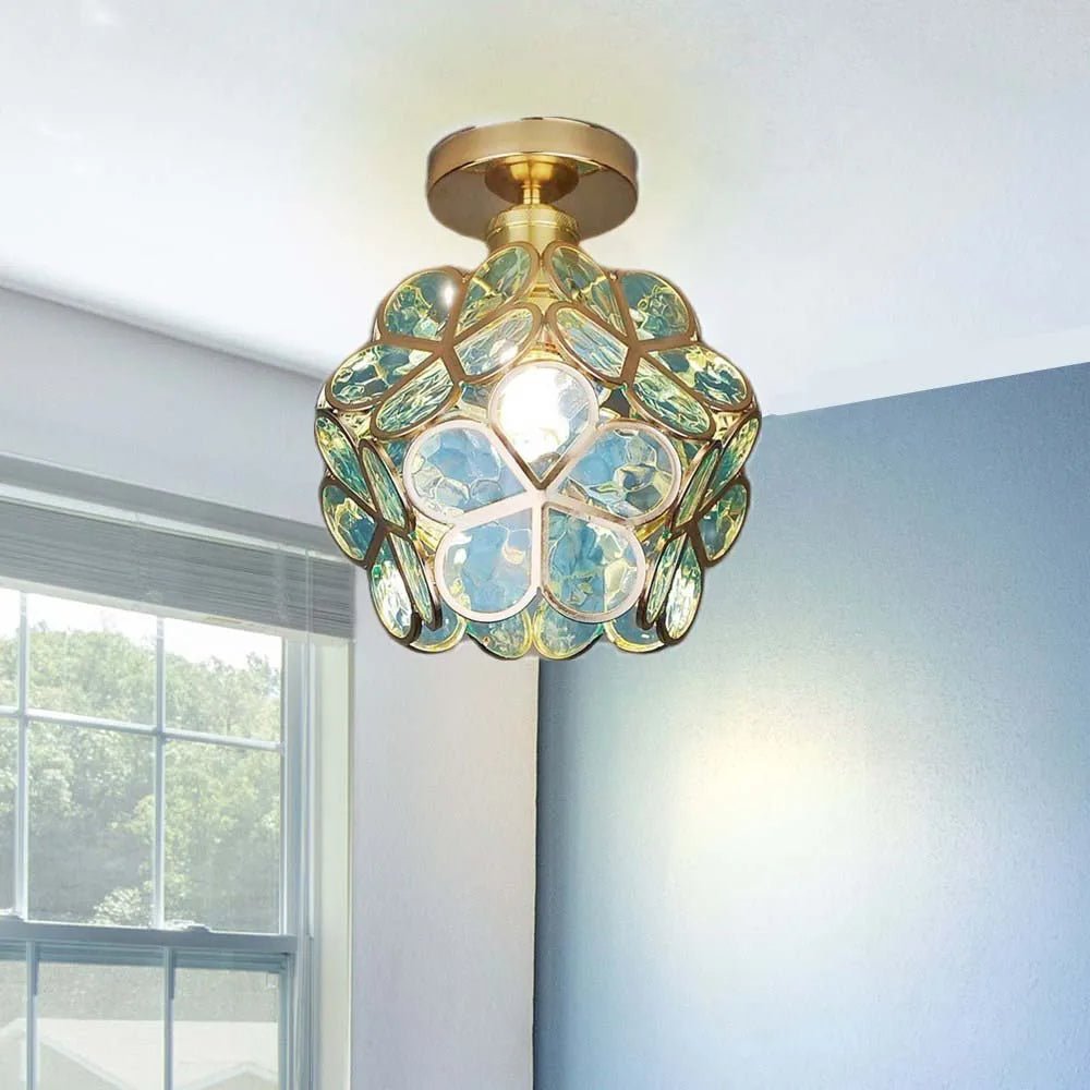 Glazen Plafondlamp met Bloemen Design voor Hal