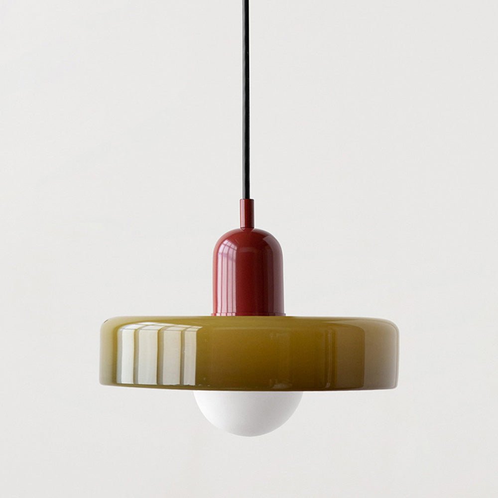 Kleurrijke hanglamp van glas-in-lood met modern design