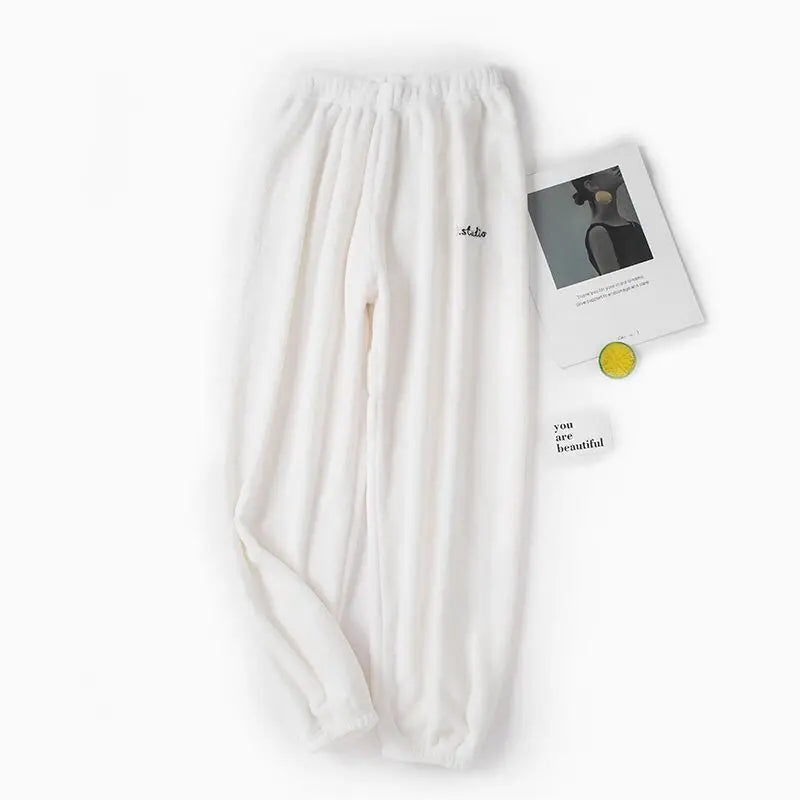 Dames warme 2-delige fleece pyjama set
