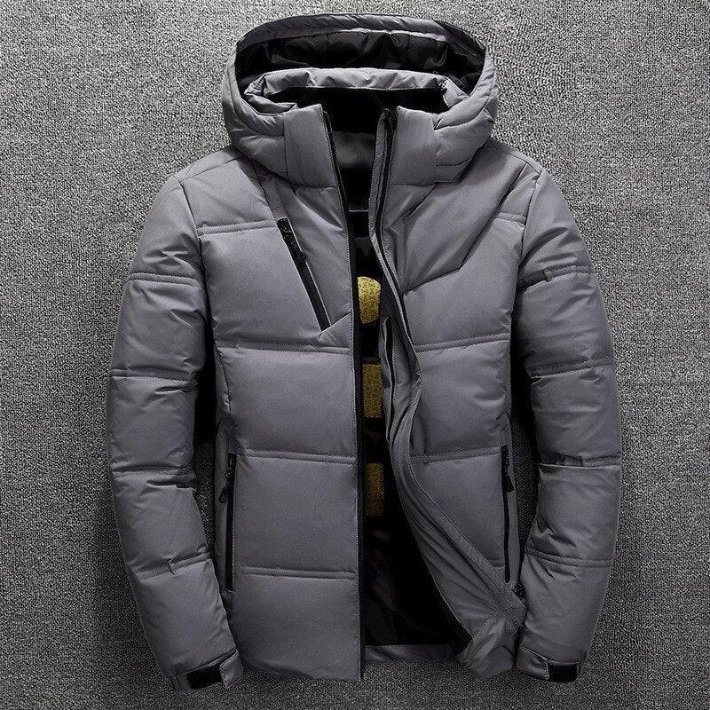 Trendy warme winterjas voor heren met uitneembare capuchon