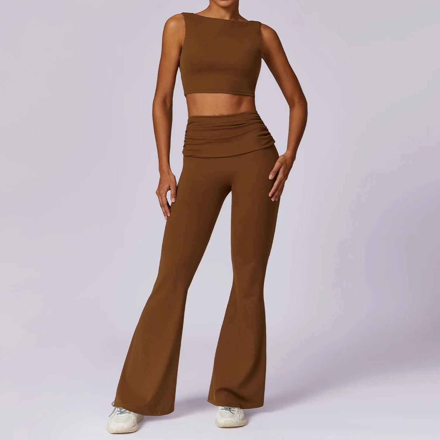Sportieve Set met Flared Trainingsbroek en Tanktop