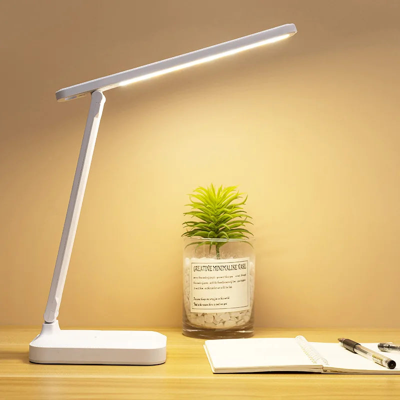 Opvouwbare LED Tafellamp - Oogbescherming - Dimbaar - USB Opladen - Draagbaar voor Slaapkamer