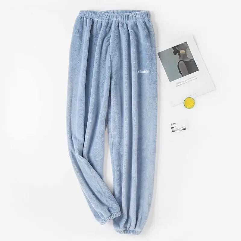 Dames warme 2-delige fleece pyjama set